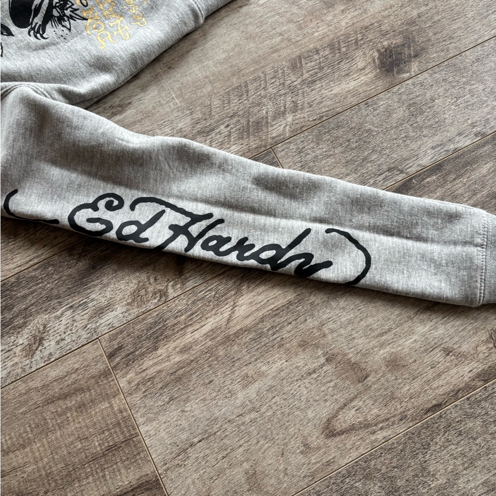 Ed Hardy Gray Zip-Up Hoodie - Picture 7 of 9